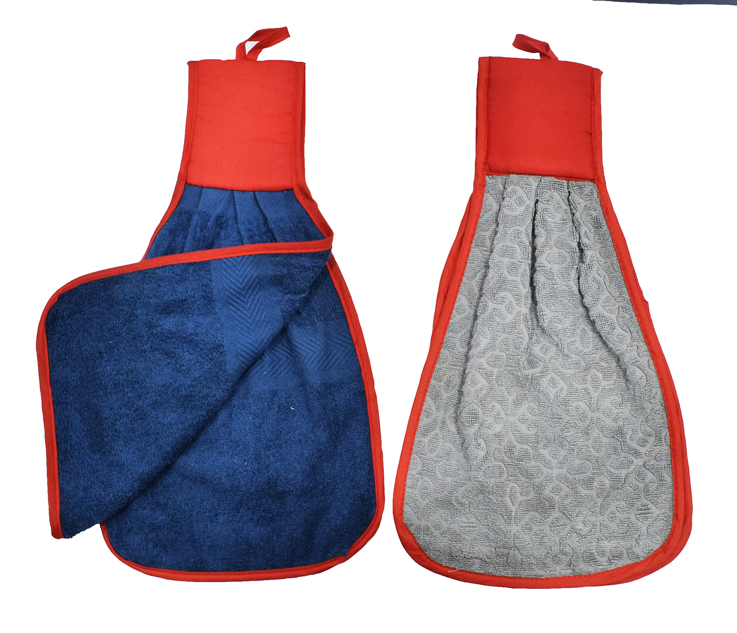 Khillayox Cotton Wash Basin Hanging Hand Kitchen Towel Napkin with Ties | 400 GSM Soft Hanging Hand Towel for Bathroom & Kitchen- Set of 2 (11" x 20") - (Blue, Grey) (B0BXP71V3G) Amazon Price History, Amazon Price Tracker