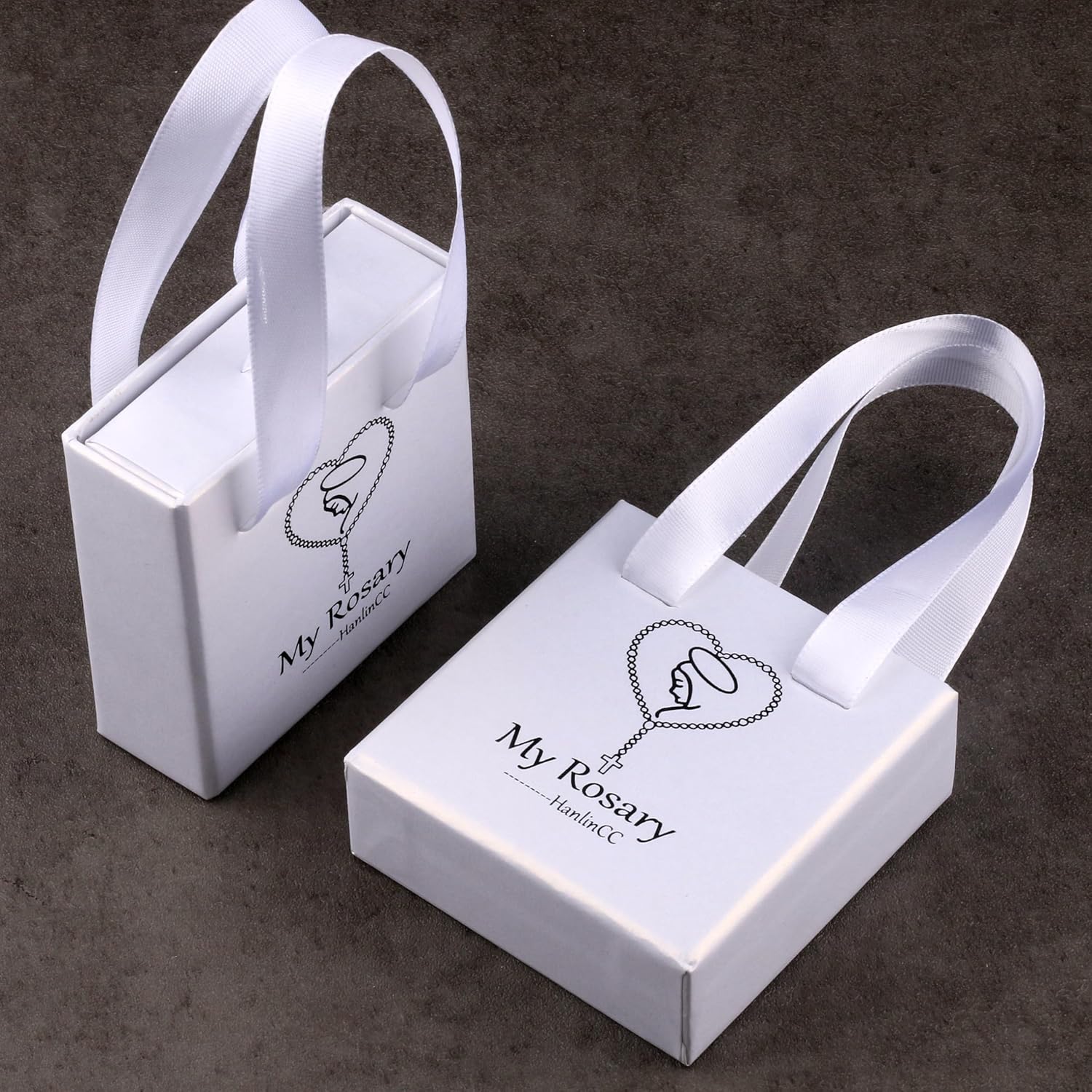 HanlinCC 10mm Beads Catholic Rosary Necklace with Miraculous Center piece and Pardon Crucifix with Gift Box for Men and Women - Image 9