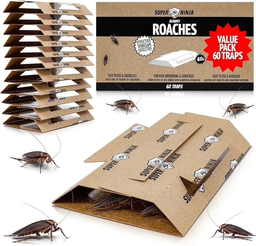 Amazon.com : Super Ninja Roach Traps Indoor – 60 Pack, Roach