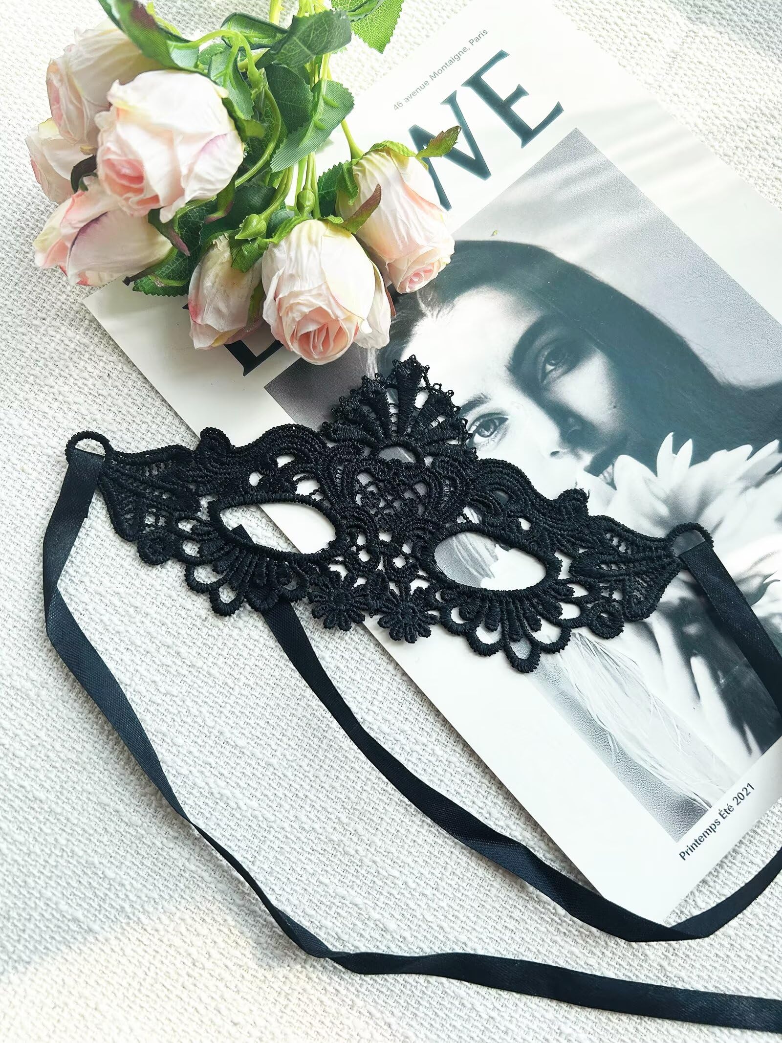Mordarli Masquerade Mask for Women Lace Eye Mask for Halloween Costume Party: Moon Princess