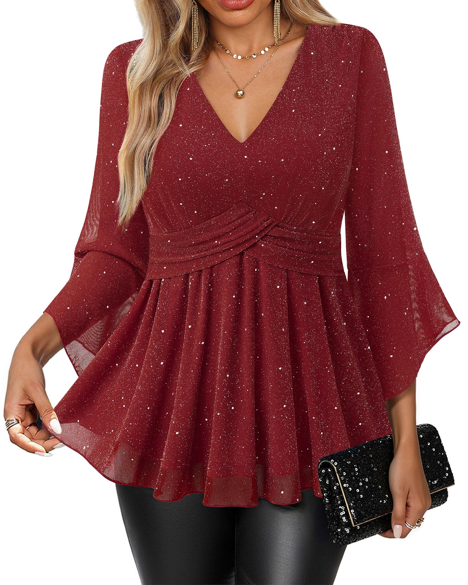 VALOLIA Sparky Sequin Top
