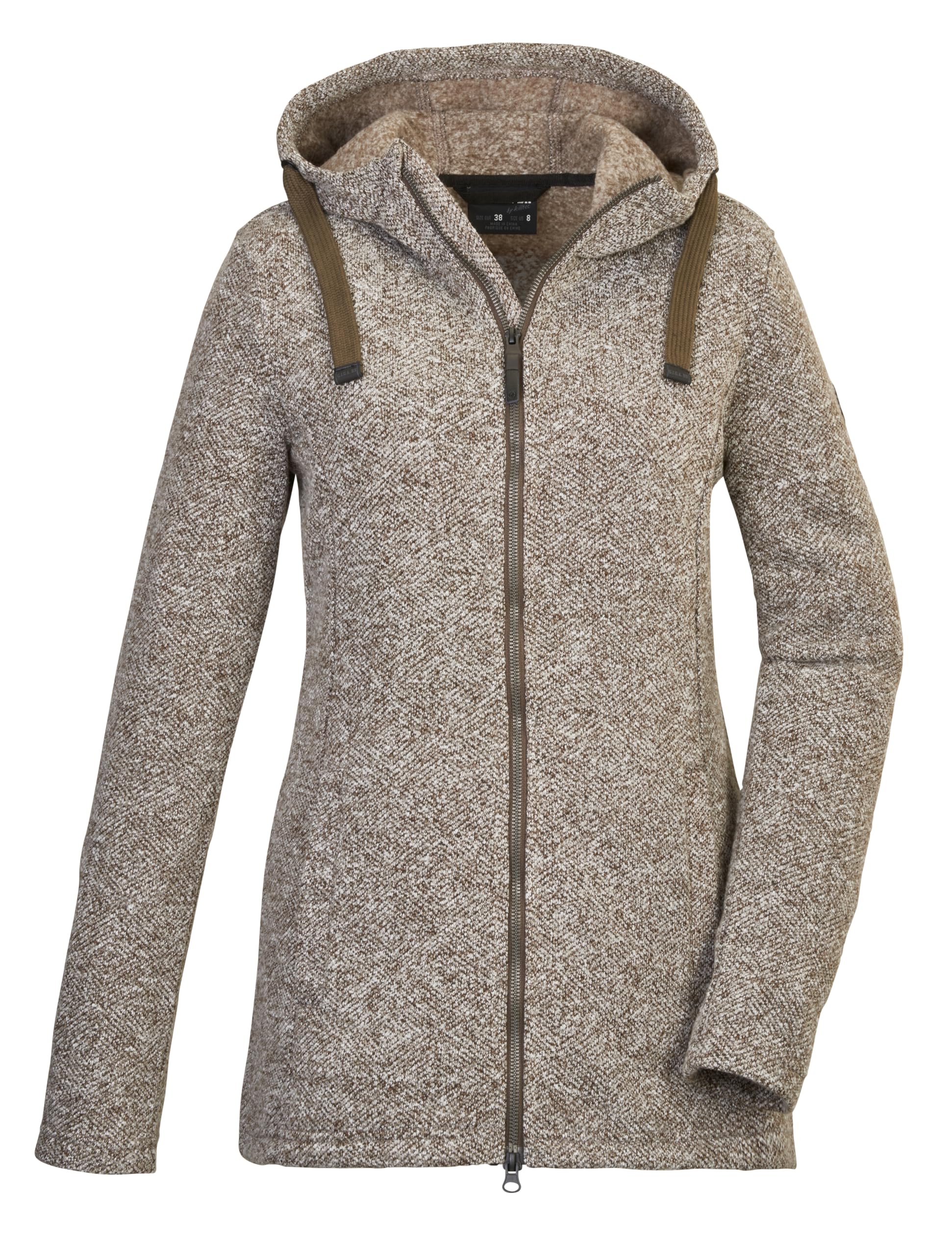G.I.G.A. DX Women's Knitted Fleece Jacket with Hood GW 72 WMN KNTFLC JCKT, Olive Brown, 38, 42437-000