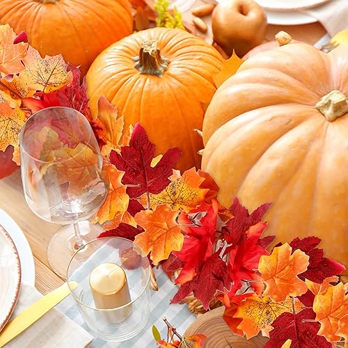 Miniatura 6 de Guirnalda artificial de otoño de hojas de arce, guirnalda de vid colgante, hojas de otoño, guirnalda de follaje de otoño, decoración de Acción de