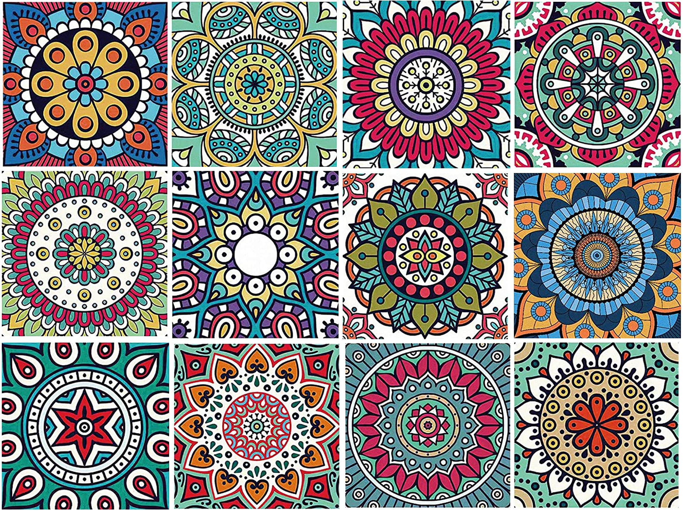 Buy Home Decor Tile Stickers Set 12 Units 6x6 inches. Peel & Stick