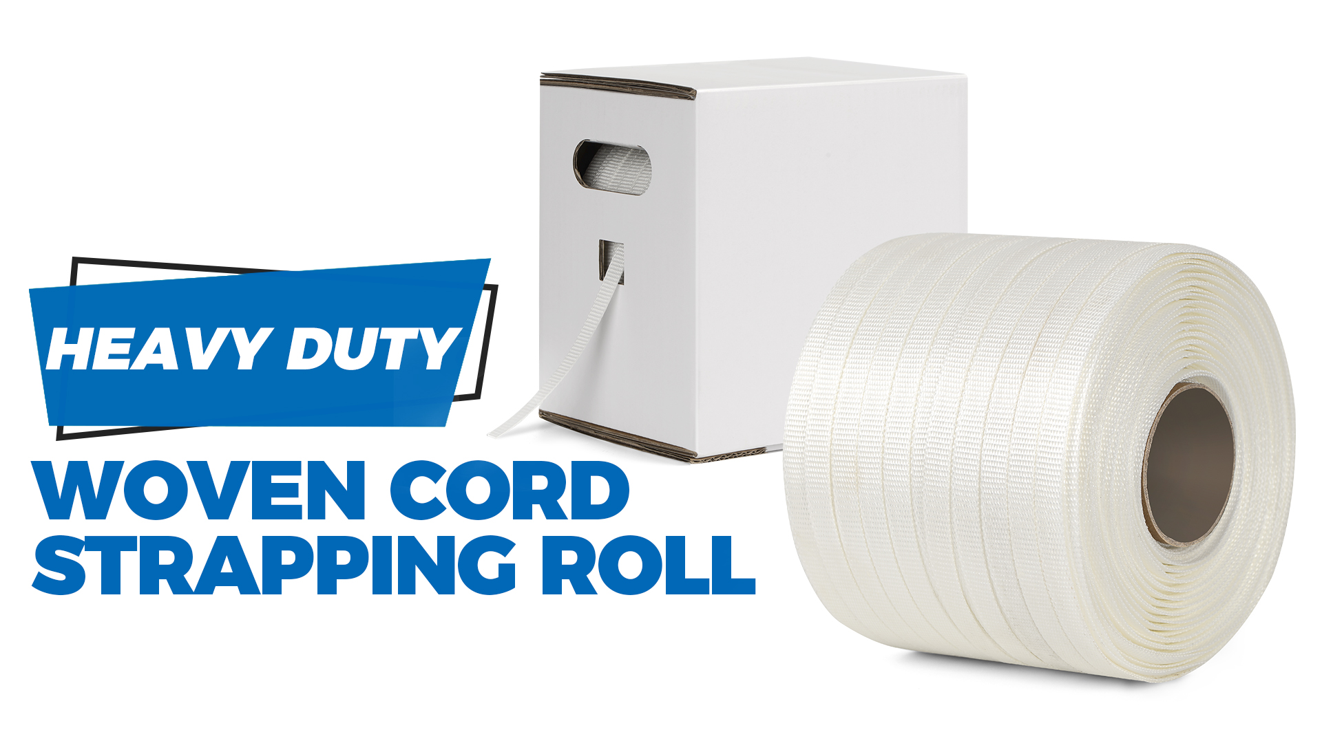 Heavy Duty Woven Cord Flat Rope - 1000ft X ½" Roll - Banding & Pallet Strapping Kit - Includes Virgin Polyester Strapping Roll & Self-Dispensing Box - View #4