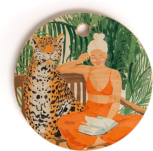 Society6 Tabla de cortar 83 Oranges Jungle Vacay, redonda