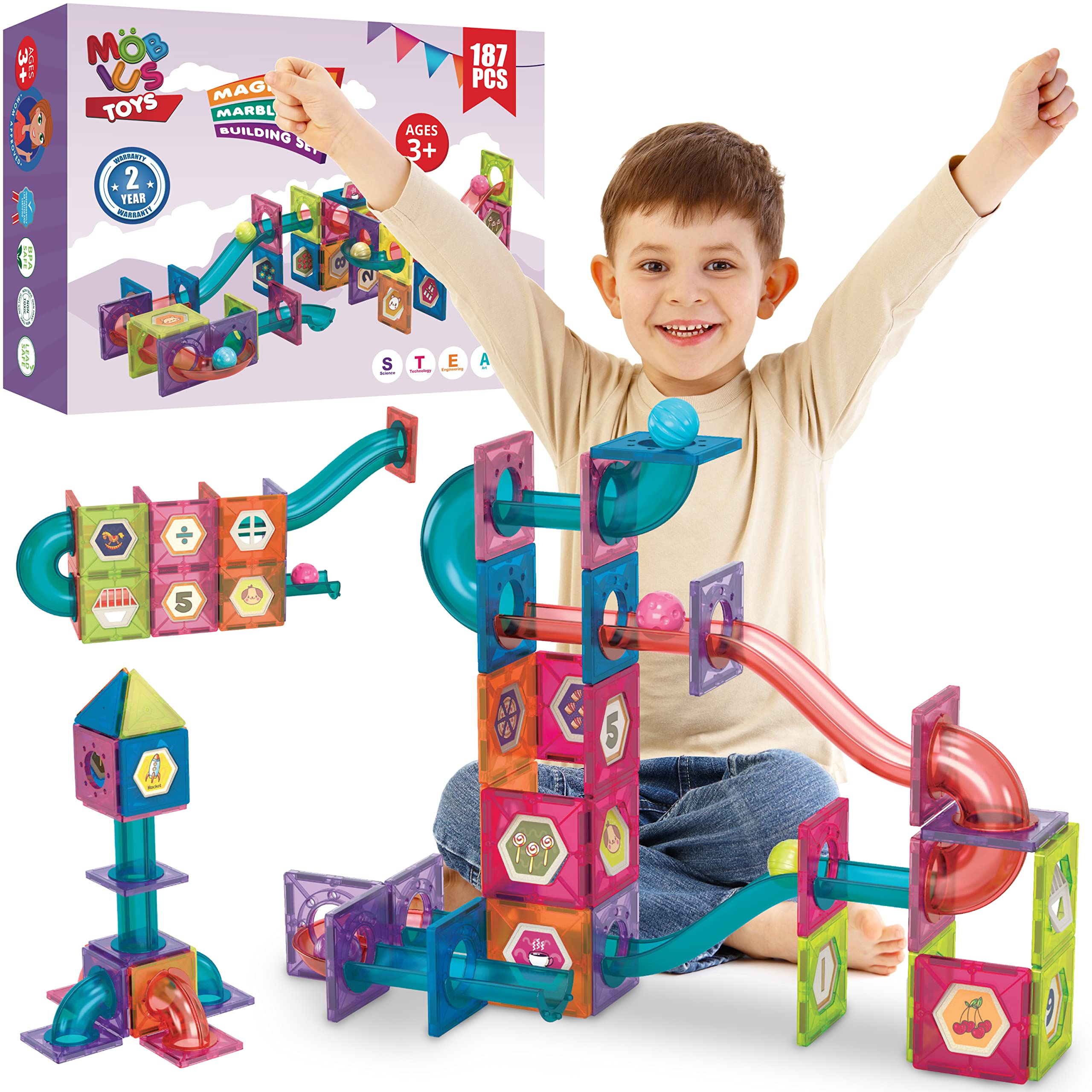 Buy Marble Run for Kids Ages 38 Years Old 3D Building Tiles