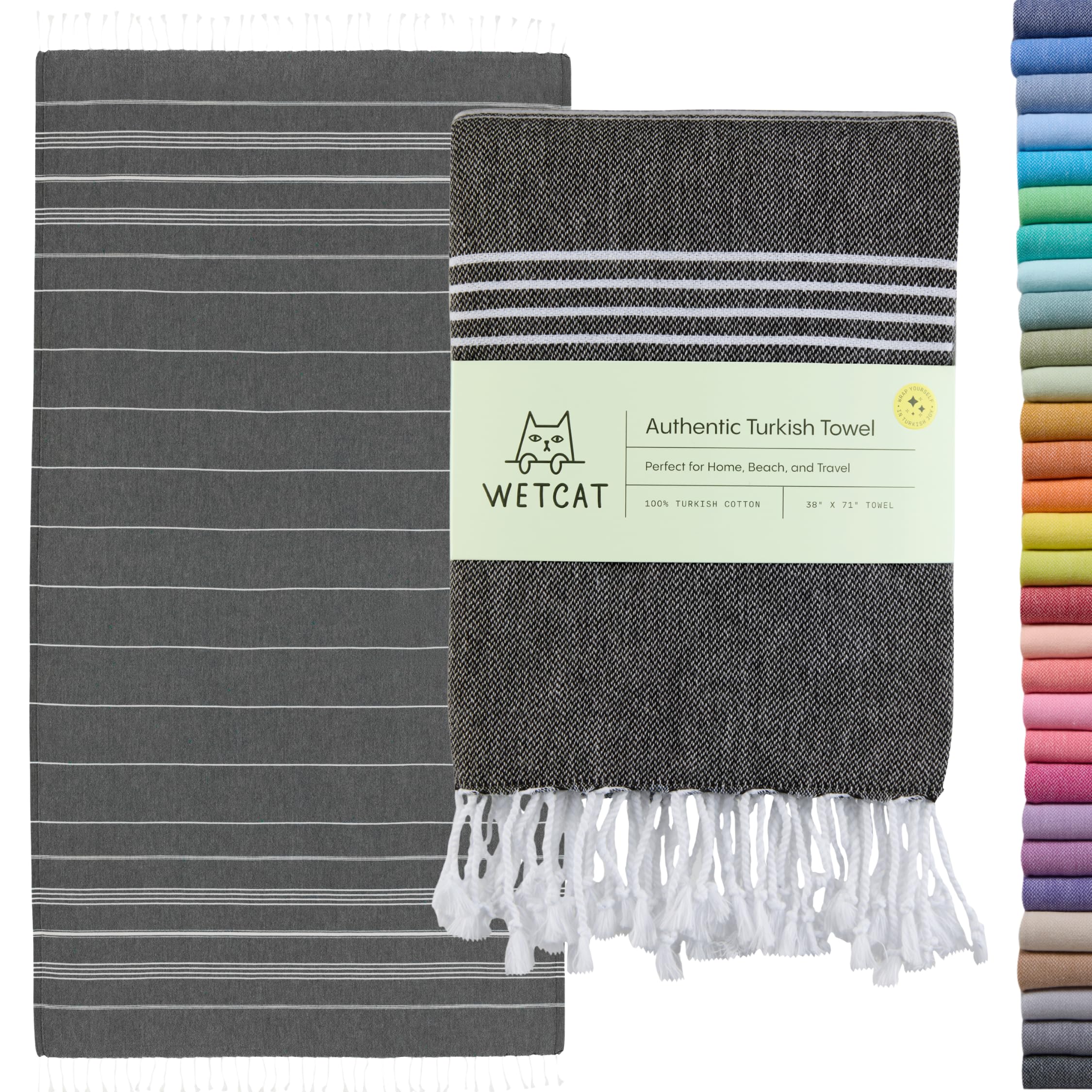 Wetcat Asciugamano Da Spiaggia Turco Oversize 96 X 180 Cm, 100% Cotone, Senza Sabbia, Ad Asciugatura Rapida, Asciugamano Turco Extra Large, Asciugamano Da Viaggio Leggero, Per Adulti, Regali Da-image