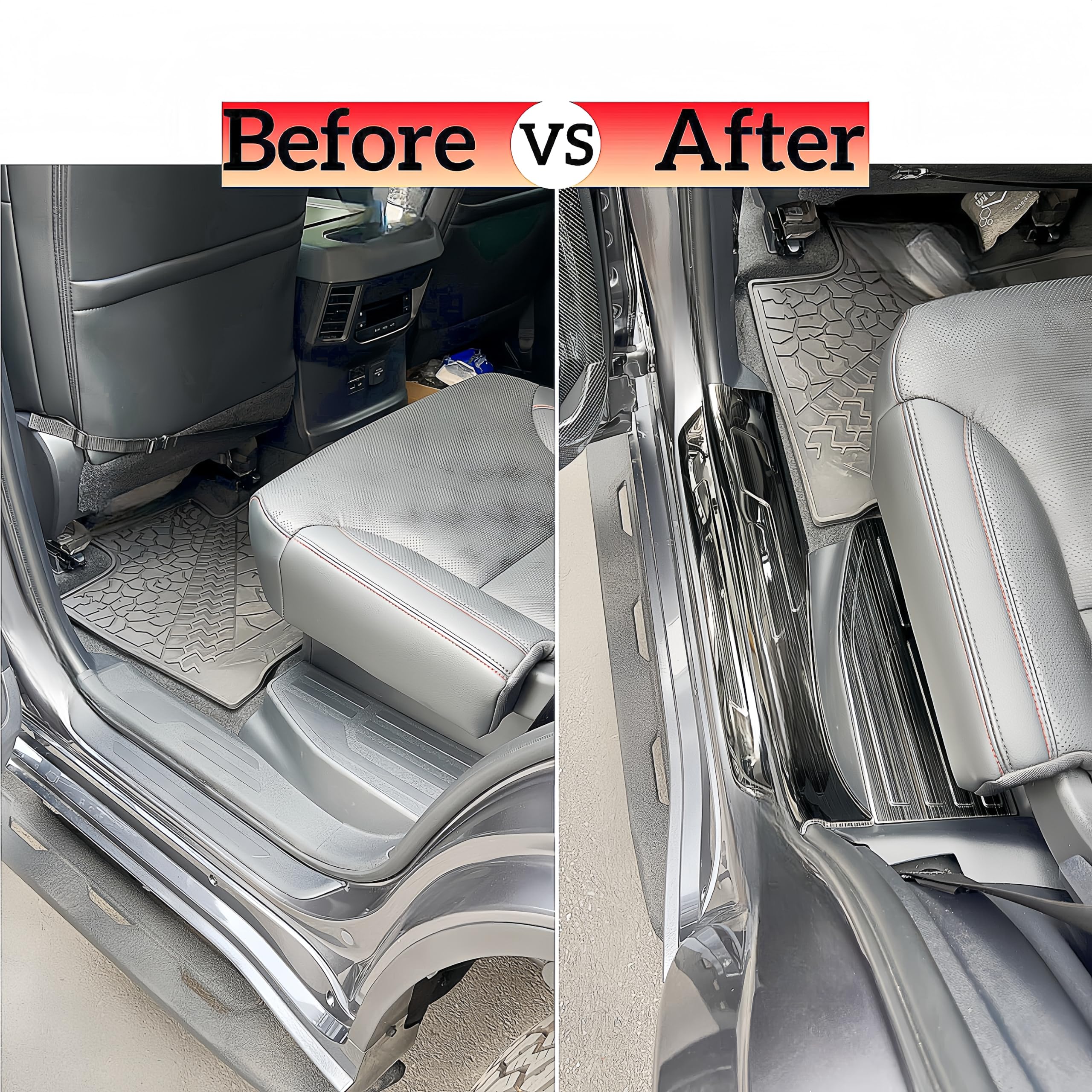 Car Door Sill Protector Stainless Steel for 2023 2024 Toyota Sequoia Accessories Door Sill Scratch Protection Interior Upgrade — view 3