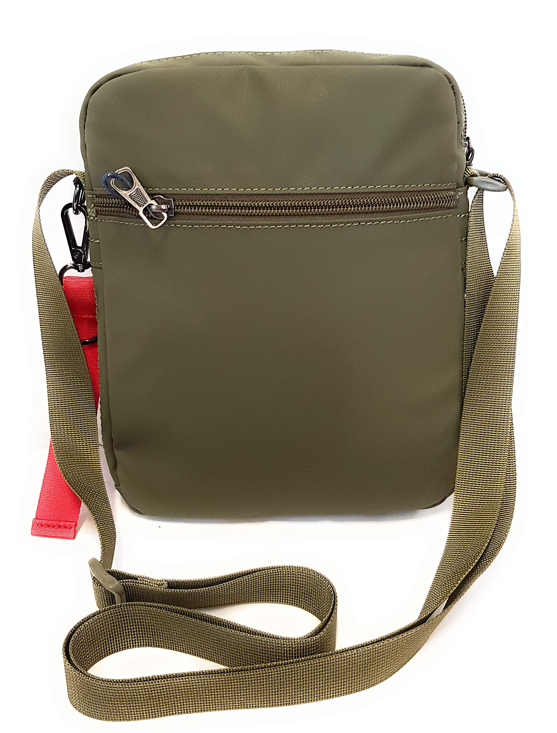 Aeronautica Militare Linea Frecce Borsello a tracolla Uomo in tessuto tecnico gommato Verde AM341 19x23x7 cm