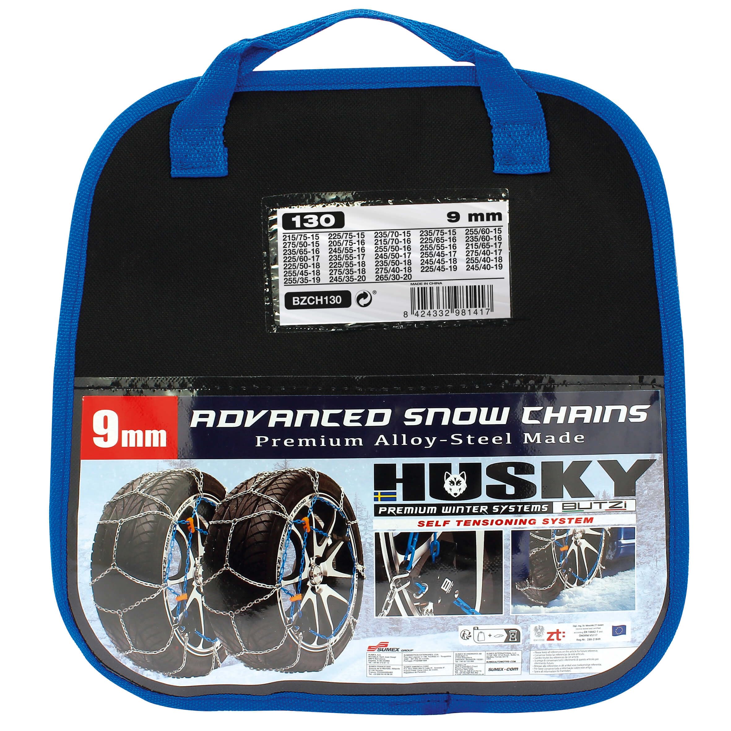 Sumex Chaînes à Neige BUTZI 9mm. O-Norm. KN130, 2 pièces