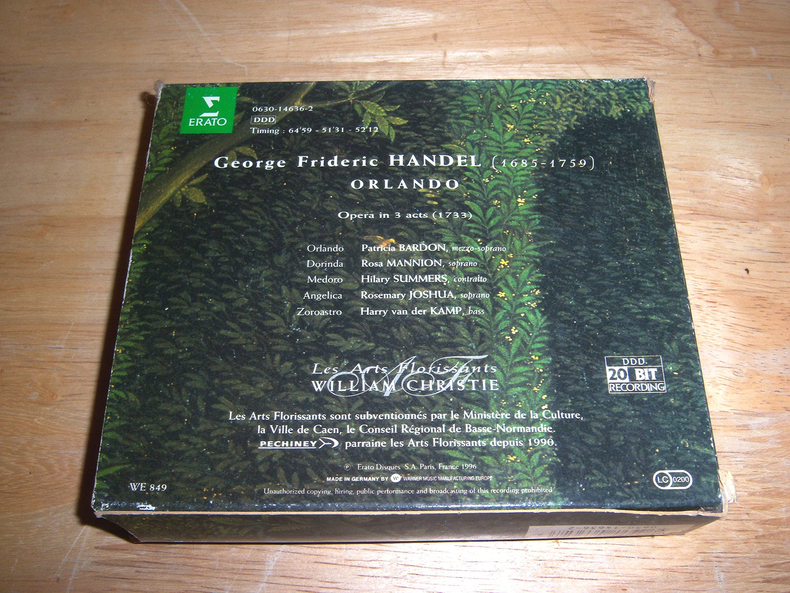 Handel - Orlando / Bardon, Mannion, Summers, Joshua, Van der Kamp, Les Arts Florissants, Christie
