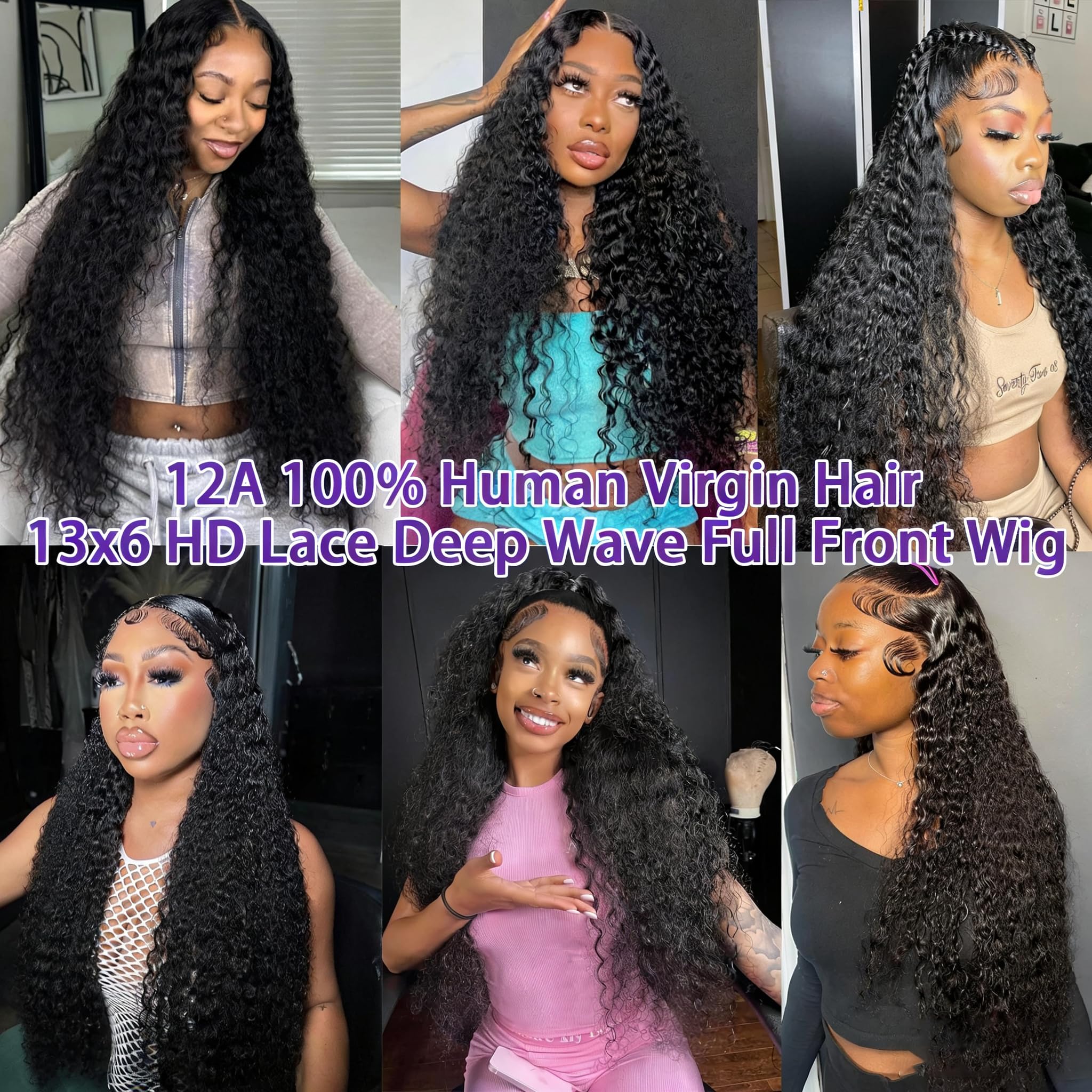Amazon.com : Manorshen 13x6 Deep Wave Lace Front Wigs Human Hair