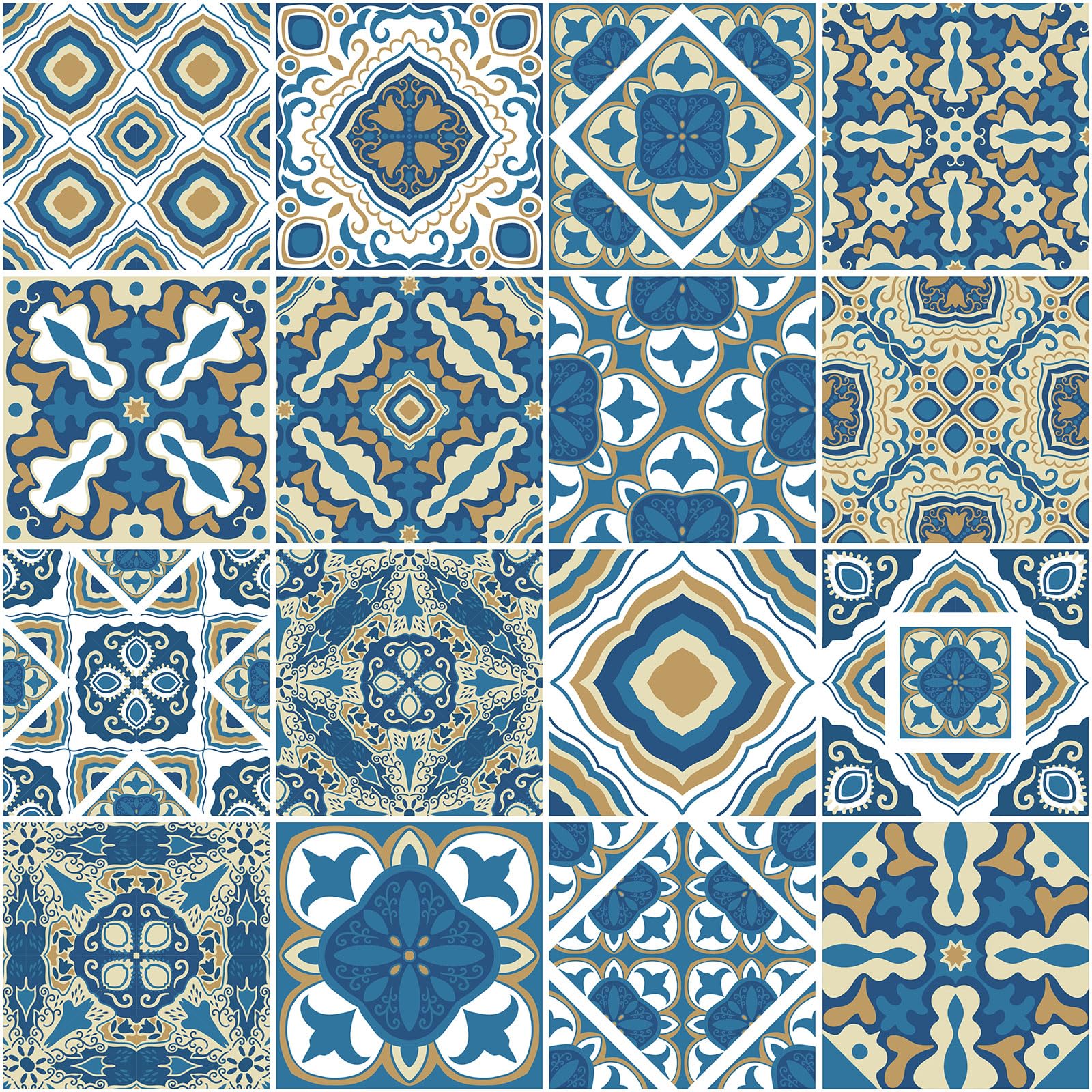Lumalea Adesivo per cucina, effetto piastrelle di cemento, 3617681270768 – Adesivo + protezione opaca, 90 x 90 cm