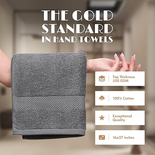 Vista 113 de White Classic Bleach Safe - Toallitas de maquillaje negras para limpieza facial, paquete de 6, toallas de maquillaje negras de algodón de lujo súper