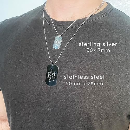Miniatura 6 de Danique - Collar personalizado de plata de ley con placa de identificación de estilo militar para hombres o mujeres, joyería grabada a medida,