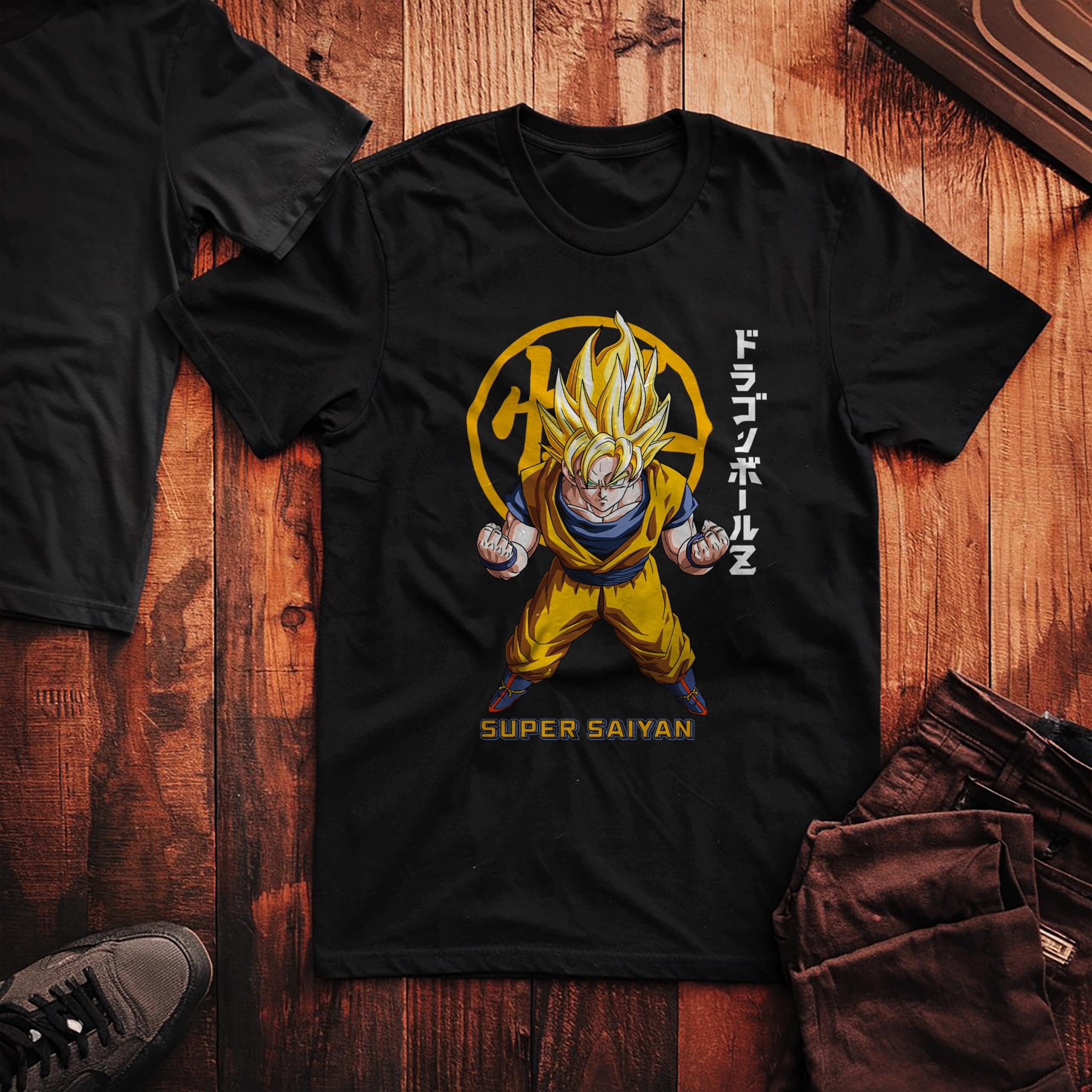 Goku Super Sayan Dragon Ball Z Camiseta | Artículo Licenciado Oficial | Unisex | Gris Jaspeado | XL