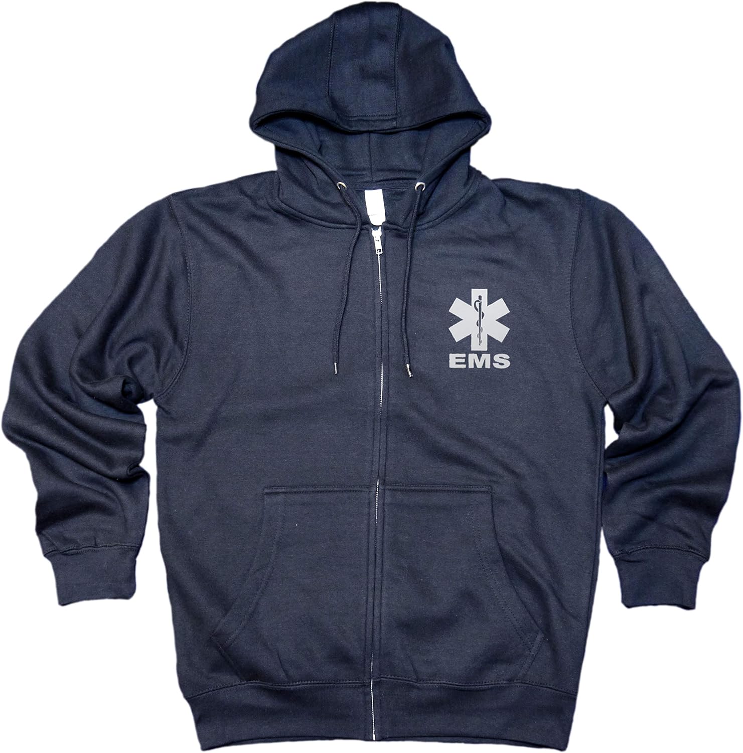 EMS Premium Zip up Fleece Hoodie with Reflective Decoration Both Front and Back