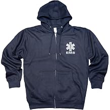 EMS Premium Zip up Fleece Hoodie مع زخرفة عاكسة في الأمام والخلف