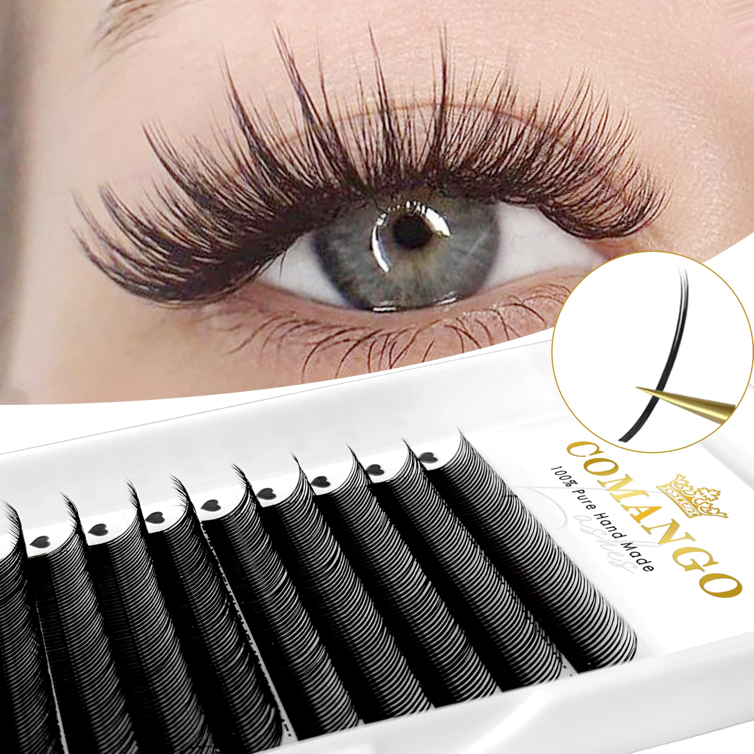 5D Flora Spikes Lashes C/D Culry Flower Fairy Wispy Eyelash Extensions 0.07 Thickness Volume Premade Fans Lashes Grafting Individual Easy Fan Trays Natural Look (0.07-D-Mix8-15mm)