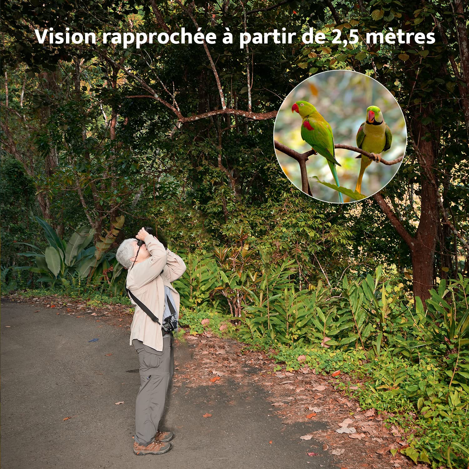 Usogood Jumelles compactes HD 10x42 prismes BAK4 FMC étanches observation oiseaux randonnée avec adaptateur téléphonique