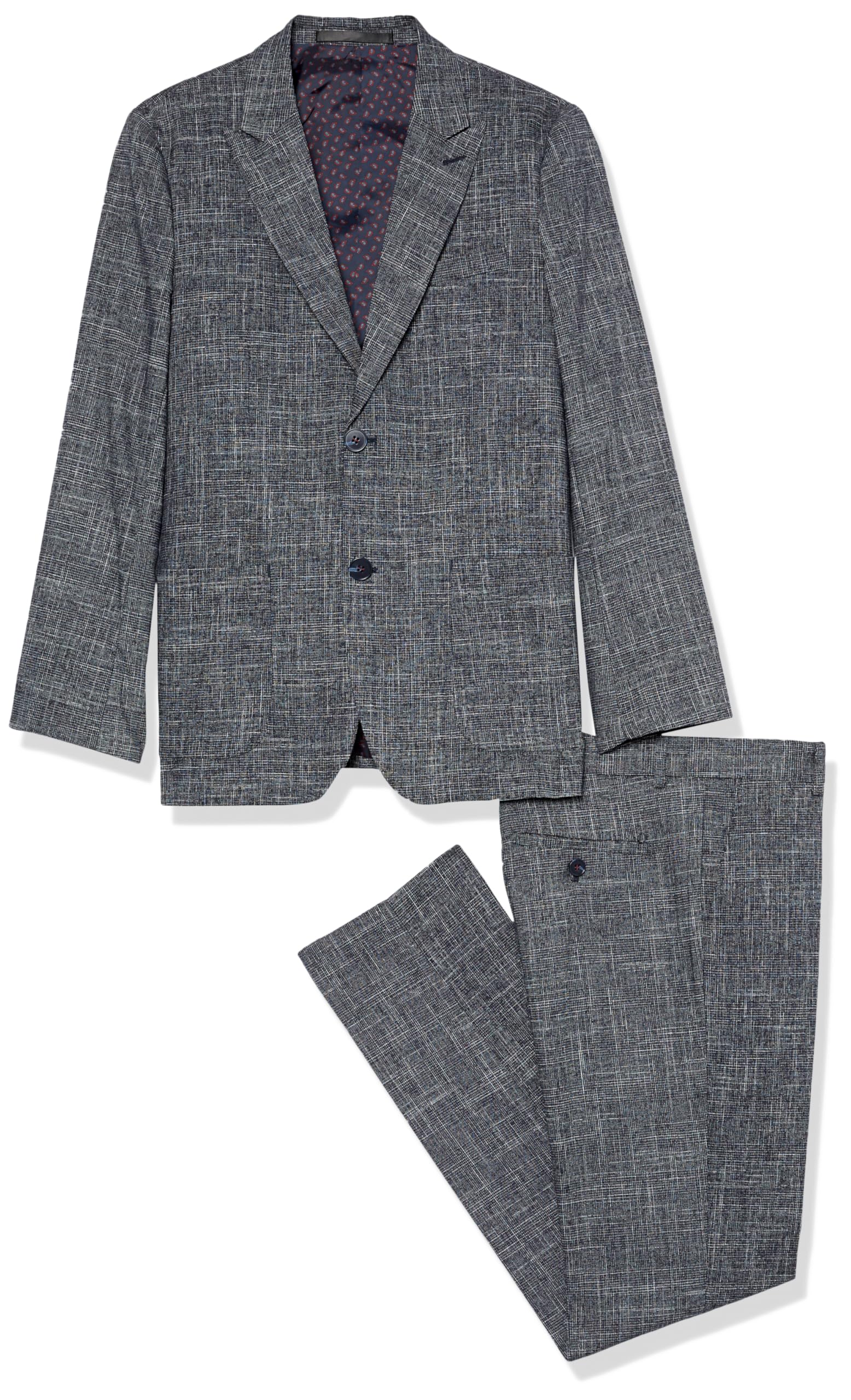 Isaac Mizrahi Slim Fit Boy's Tweed Splash Suit Set di Pantaloni Eleganti da Lavoro Bambini e Ragazzi