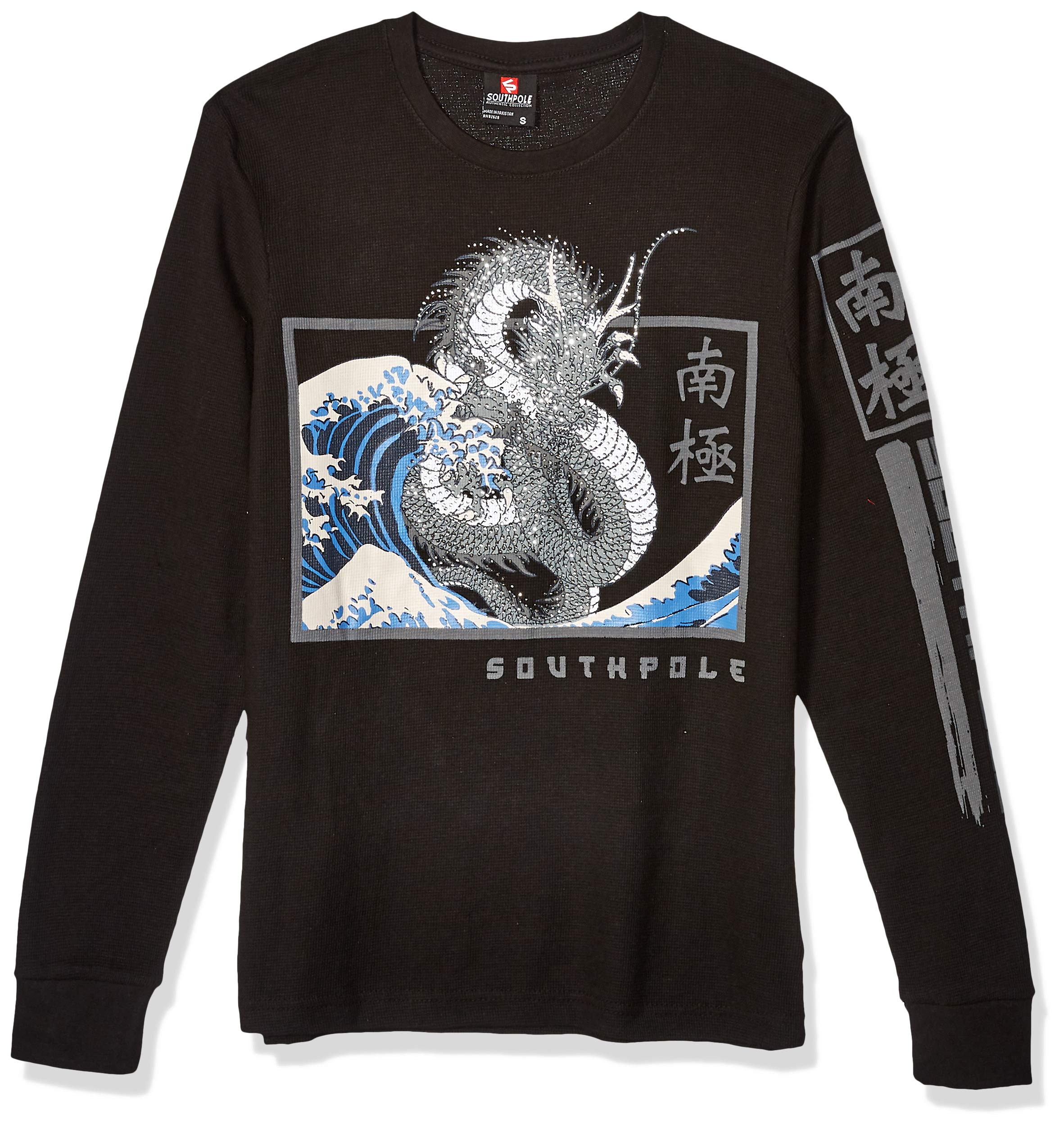 Men's Long Sleeve Crewneck Thermal Waffle Pattern