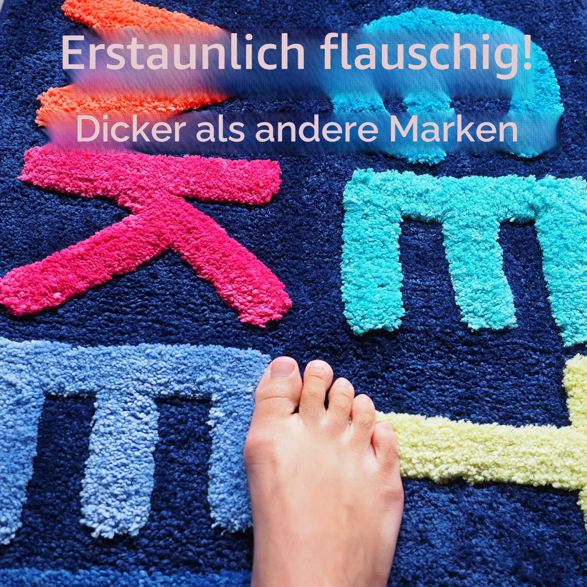 Evovee Get Naked Badematte, , niedlich, Badezimmerteppiche, blau, Regenbogen, mehrfarbig, bunt, für Dusche, Badezimmerdekoration, niedliche, rutschfest, waschbar (Regenbogenblau)