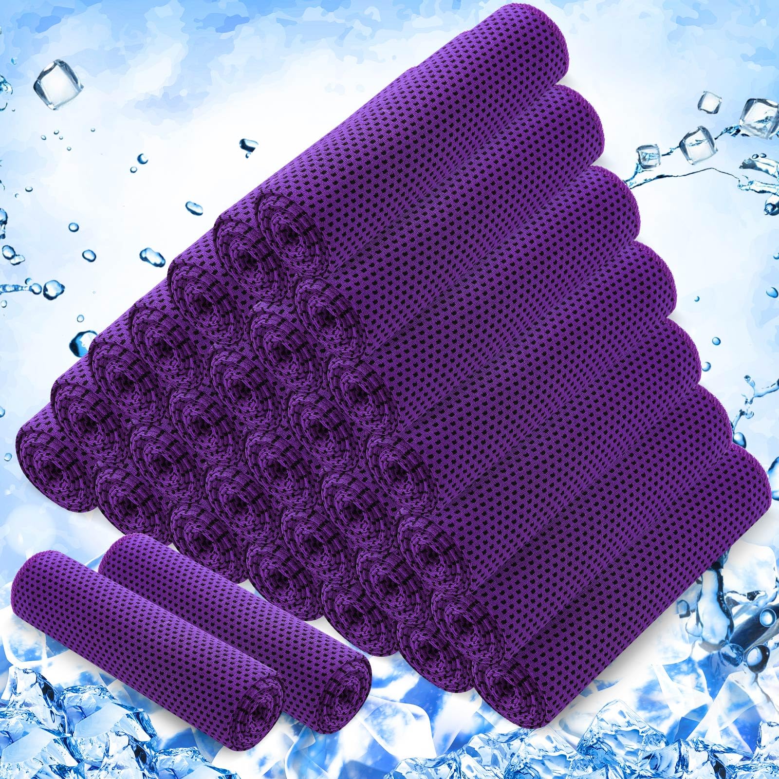 Confezione da 30 Asciugamani rinfrescanti 40"x12" Ghiaccio Traspiranti Morbidi Freschi Panni in Microfibra per Allenamento in Palestra Asciugamani rinfrescanti per Collo e Viso per Yoga Golf Sport Co