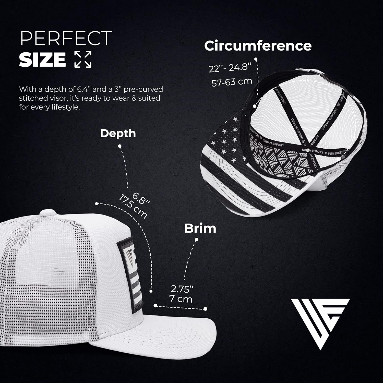 Urban Effort Snapback Trucker Hat | Breathable Mesh Baseball Cap for Men & Women Adjustable Fit American Flag Hat for Casual - Image 5