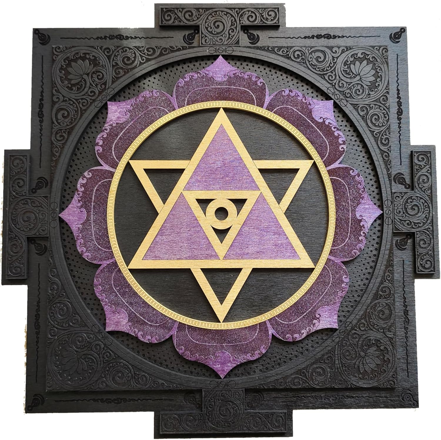 Shiva Yantra, Shiva Yantra Wall Art Laser Cut, Sacred Geometry, Wall Hanging Meditation Symbol (50x50 cm)