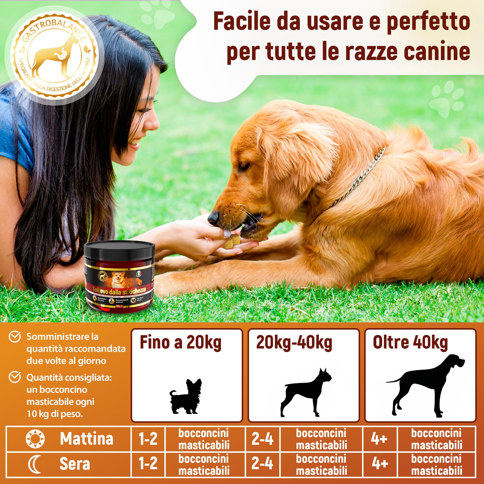 Sollievo contro Stitichezza Cane - 60 bocconcini masticabili lassativi per la stitichezza per i cani