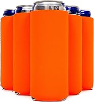 Vista 44 de QualityPerfection Fundas delgadas para enfriar latas, cerveza/energía (paquete de 6) para bebidas en blanco, 12 onzas, alta calidad, 0.157 in