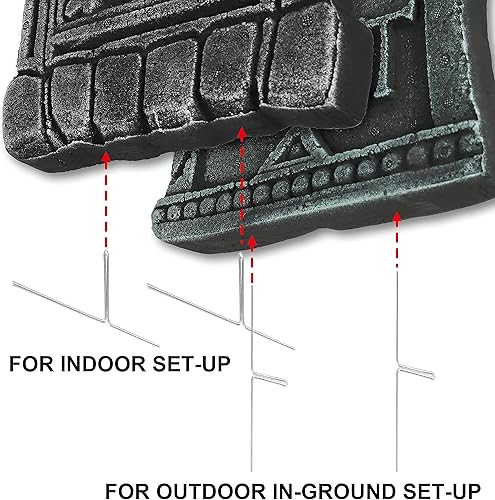 Miniatura 6 de JOYIN Paquete de 5 decoraciones de lápida de cementerio de Halloween, lápida espeluznante (2 con luces LED), para decoración de letreros de patio,