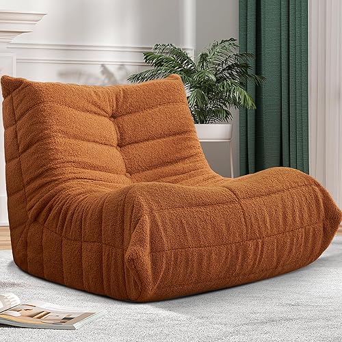 Bean Bag Chair Big Sofa Beanbag Chair for Adults Fireside Chair Bean Bag Lounger with Memory Foam Filled for Home,Apartment or Gaming Venue(Brown Teddy)