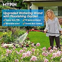 Vista 7 de Varita de riego flexible 2 en 1, resistente, para uso en jardín/automóvil con 10 patrones de pulverización, rociador de boquilla de manguera de 29
