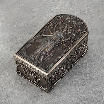 Veronese Design Hecate Triple Goddess Trinket Box - 6 Inch Decorative Jewelry Storage Box, Cold Cast Bronze Resin Statue, Pagan Wiccan Altar Decor, Mystical Goddess Figurine Gift for Women