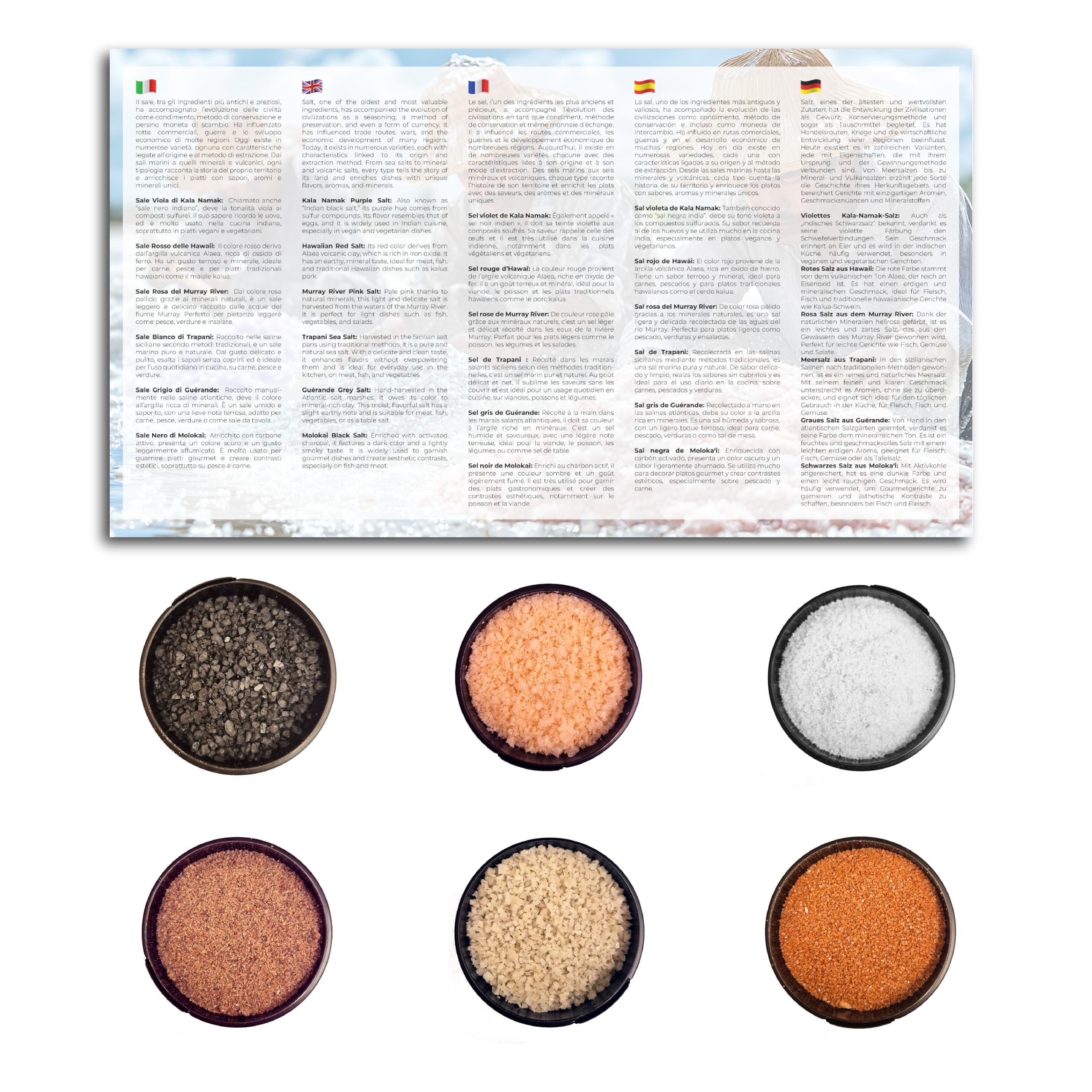 Set 6 Sali Gourmet Bembo – Selezione di Sali Pregiati dal Mondo – Idea Regalo Elegante per Cucina Raffinata