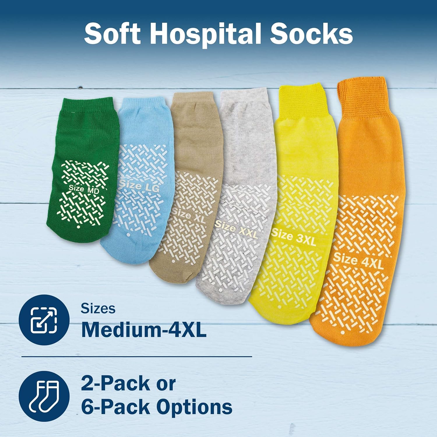 Hospital Socks with Grips - Soft, Stretchy, Grippy Socks – Hospitals and Nursing Homes - Image 4