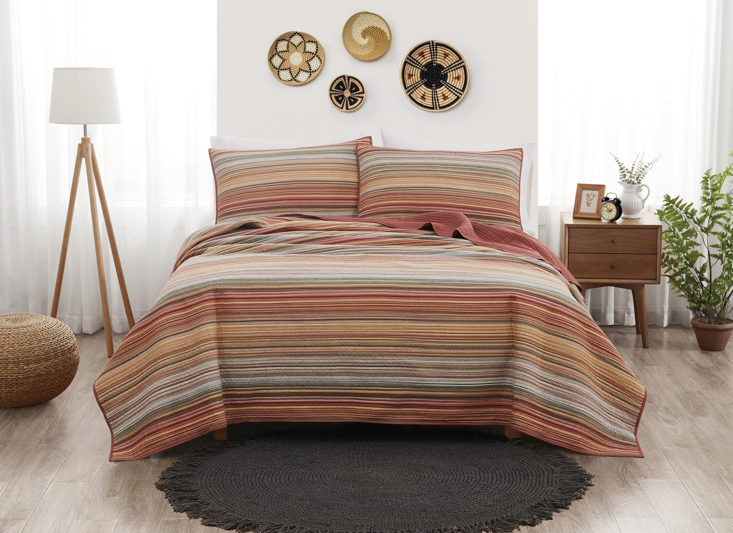 Amazon.com: Brooklyn Loom Sunset Stripe Yarn Dye Orange Cotton 3