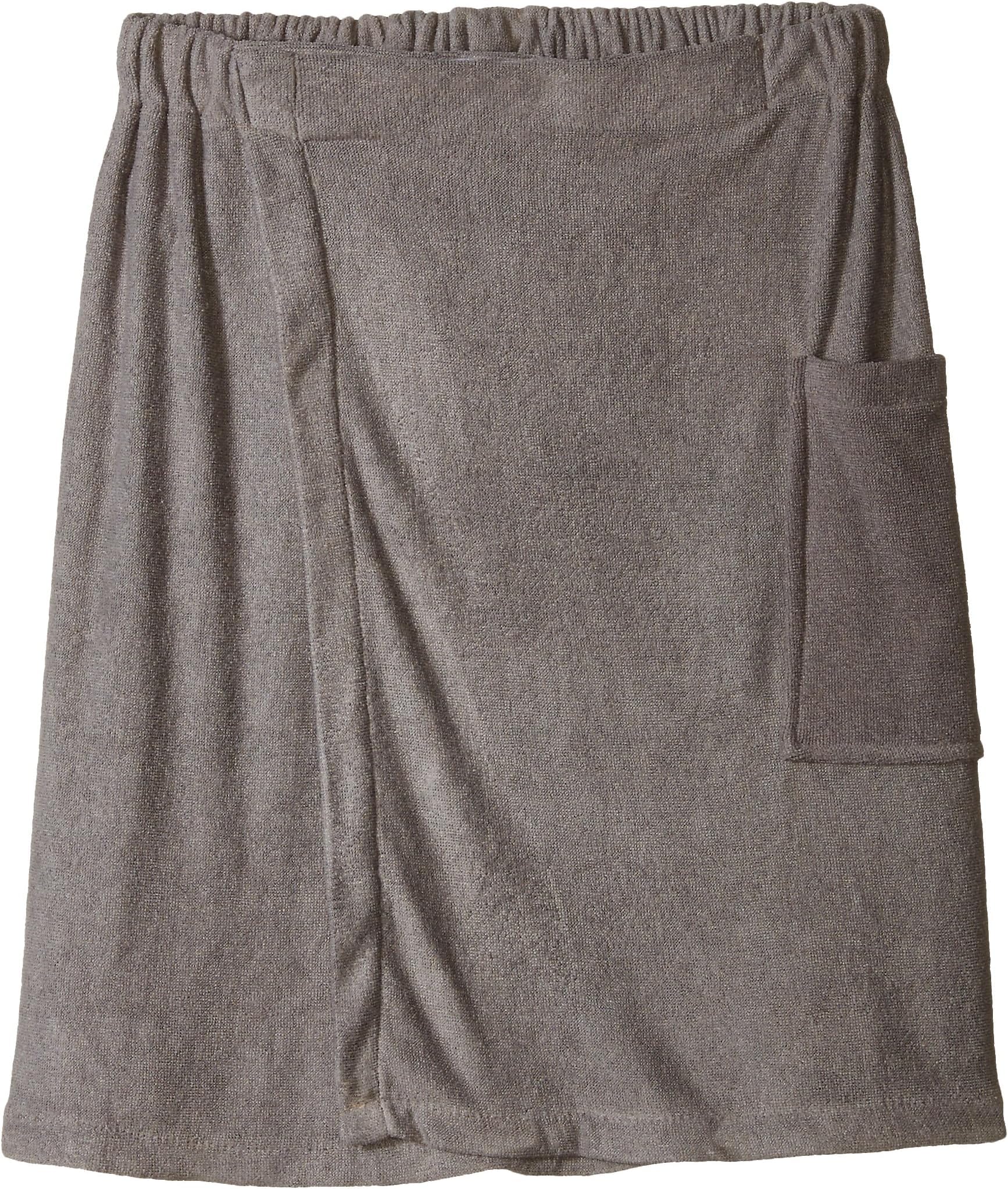 DII Men's Terry Shower Wrap Collection Adjustable with Velcro and Pocket, 54x20, Gray (Pack of 12)