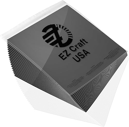 Miniatura 3 de EZ Craft USA - Hojas de vinilo brillante con respaldo adhesivo permanente, 12 x 12 pulgadas, 40 hojas brillantes en blanco y negro que funcionan con