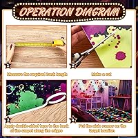 Vista 5 de Fabbay Alfombra de neón para decoración de fiesta, que brilla en la oscuridad, alfombra de los años 80, alfombra de pasillo de neón iluminada, pista