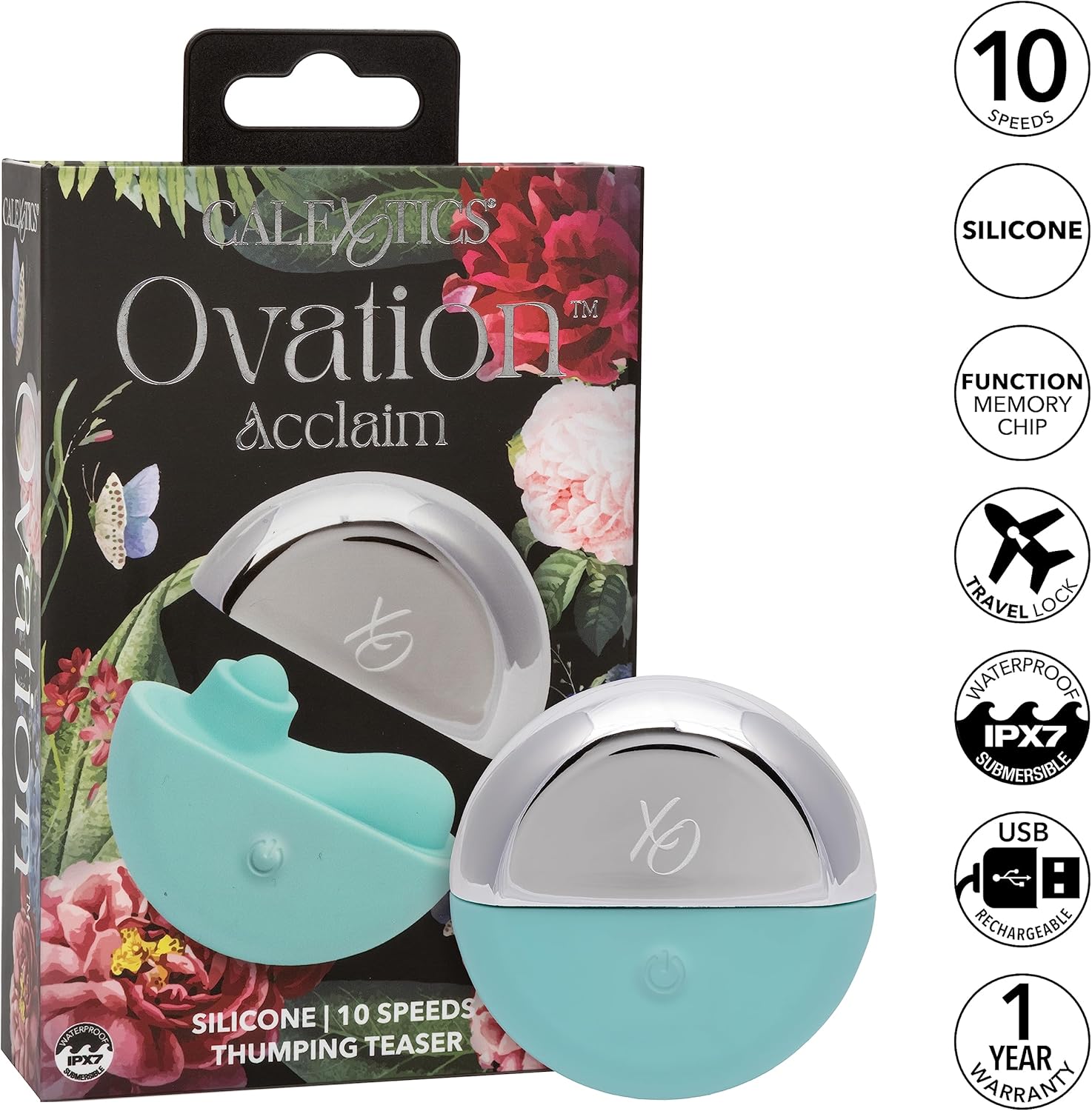 CalExotics Ovation Acclaim Massager Clitoral Vibrator, Adult Sex Toy Vibrator for Women and Her - SE-0007-25-3