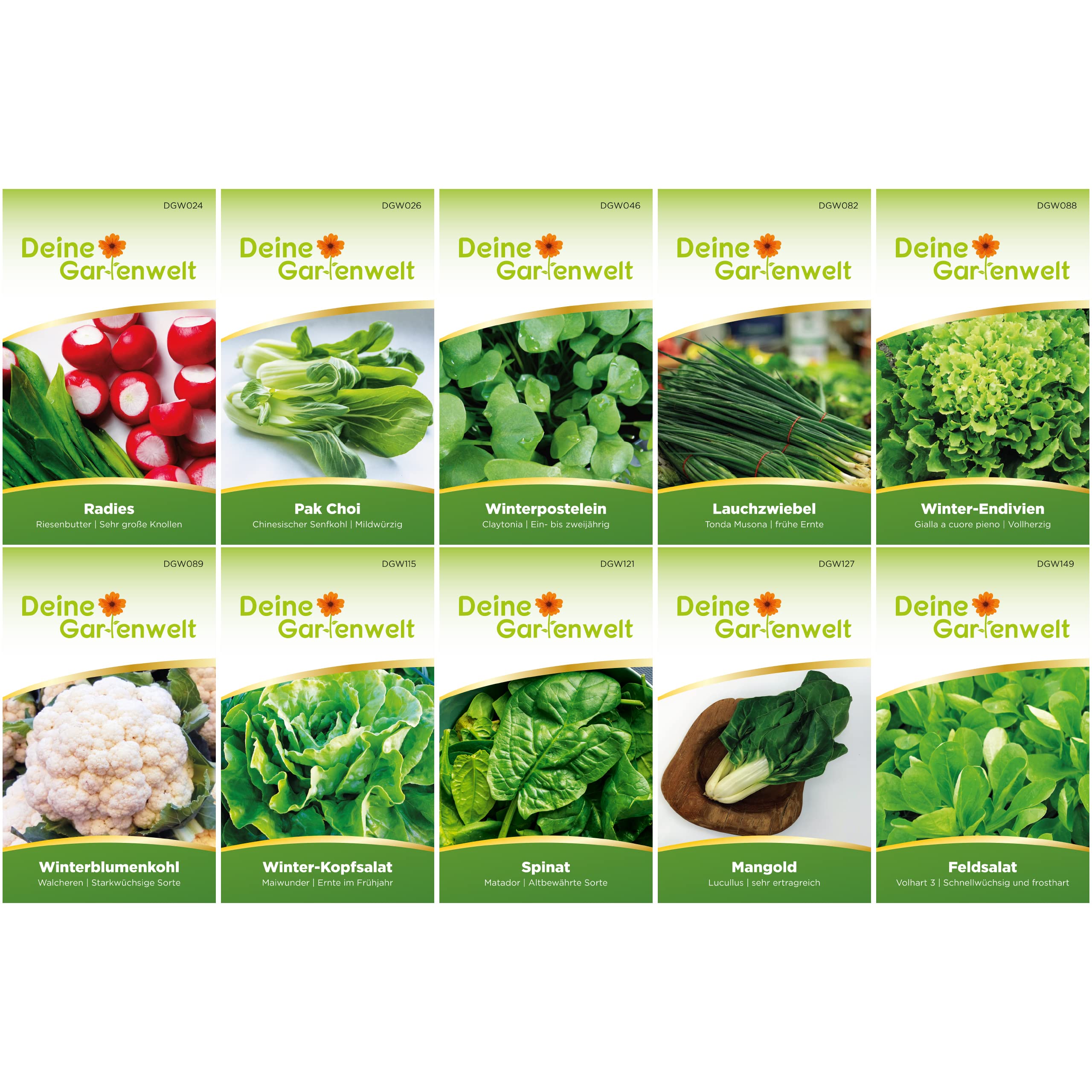Wintergemsesamen Set - 10 Sorten Saatgut Sortiment