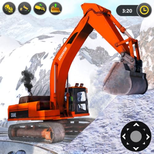 Heavy Snow Excavator Crane Operator Game