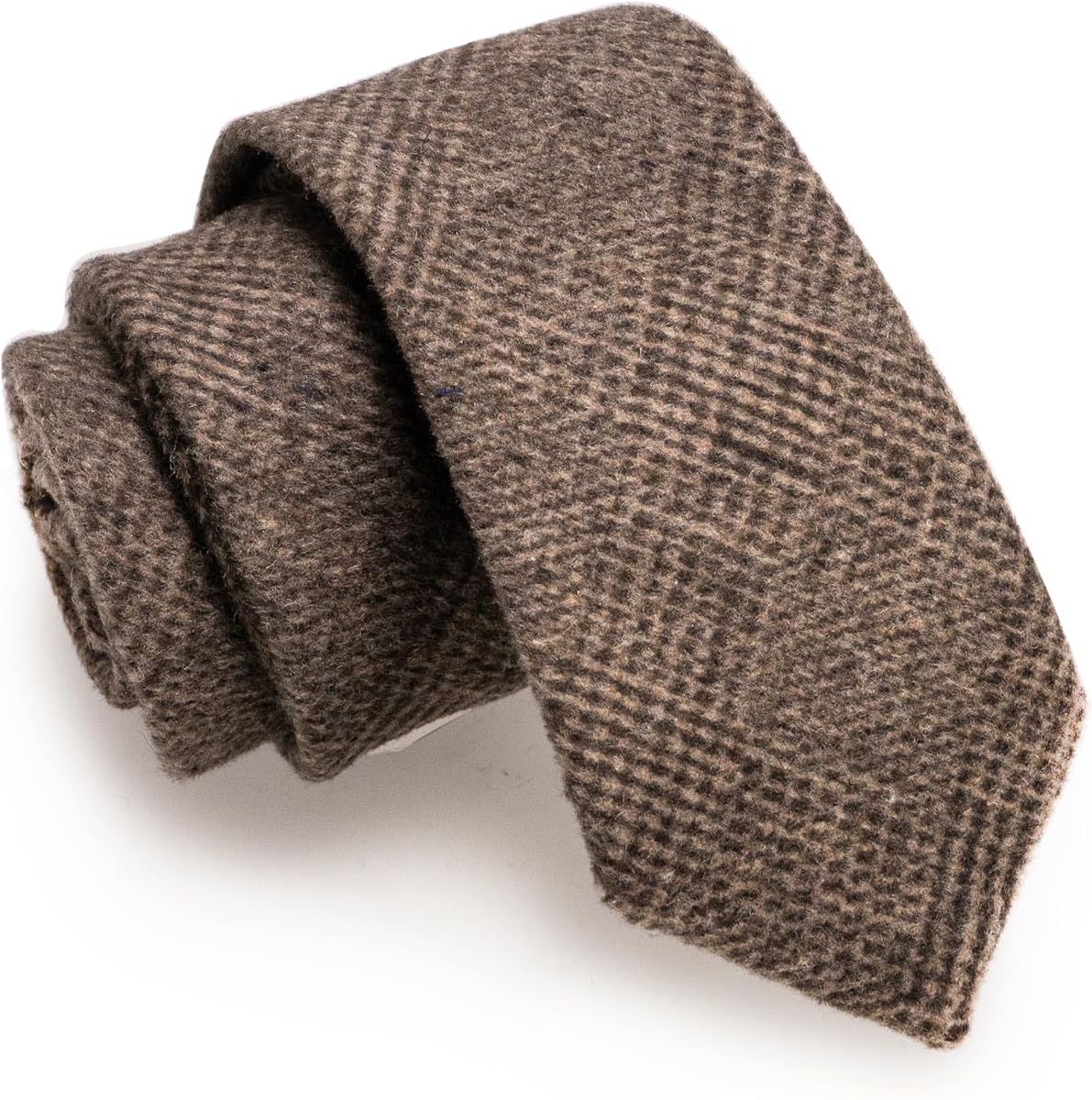 Corbata de algodón de 2,4" Corbata delgada de lana de cachemira para hombre sólida