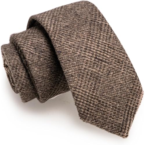 JEMYGINS 2.4" Cotton Necktie Solid Mens Cashmere Wool Skinny Tie