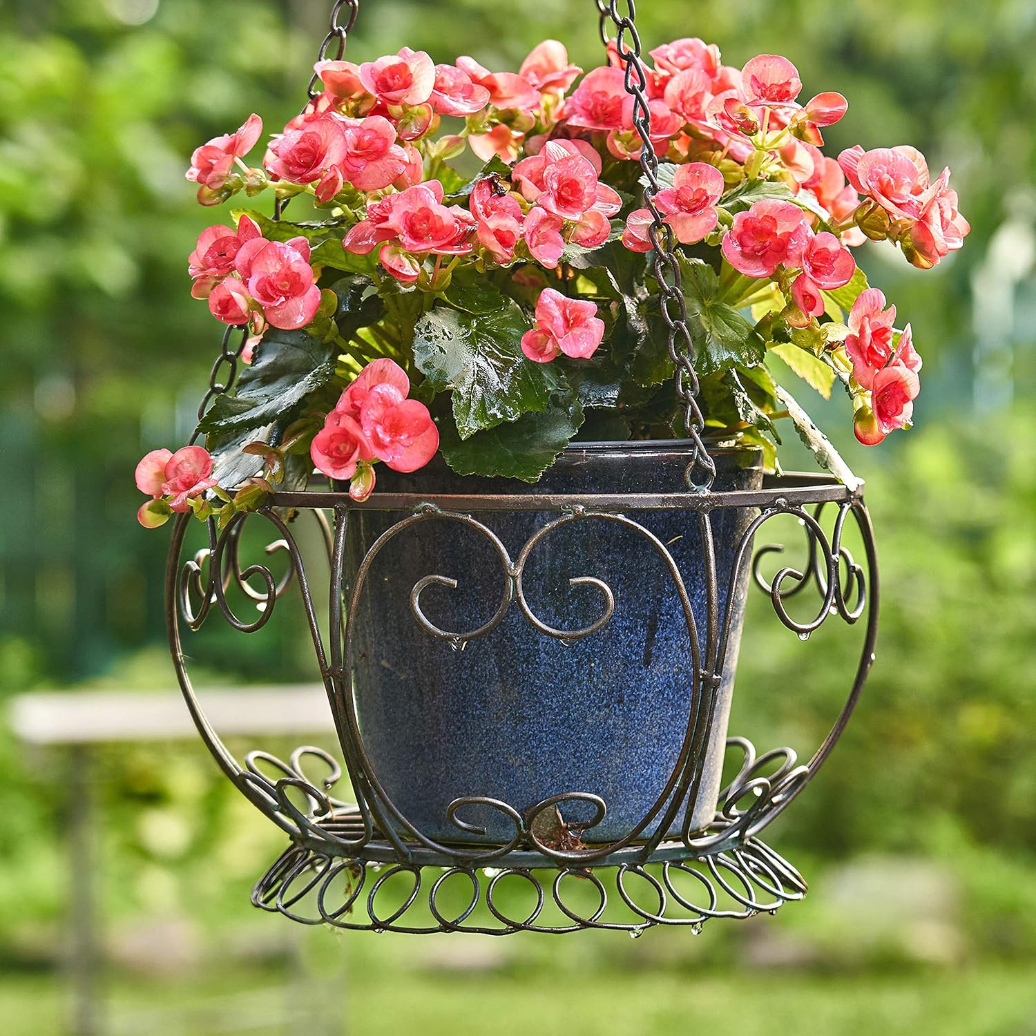 Zaer Ltd. Pack of 2, Hanging Metal Basket Planters (Aged Bronze, Pack of 2)