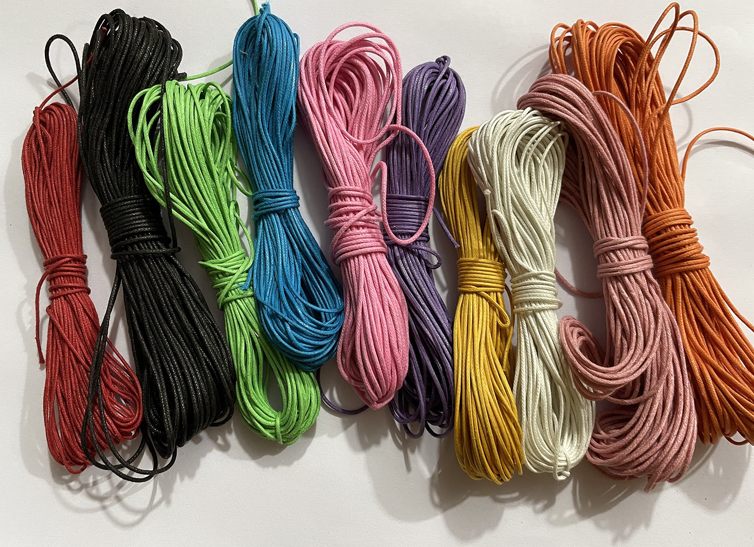 12-Pack 1mm X 10m Waxed Cotton Knitting Rope – Assorted Colors, Multifunctional Sturdy Cord For Wrapping, Handicrafts, Bouquets & DIY Beading